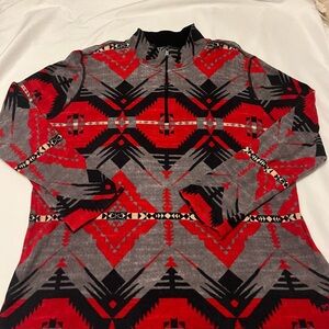 Lauren Active Ralph Lauren Red and Gray Patterned Long Sleeve Size 3X